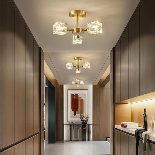Gold Luxury Semi Flush Ceiling Light
