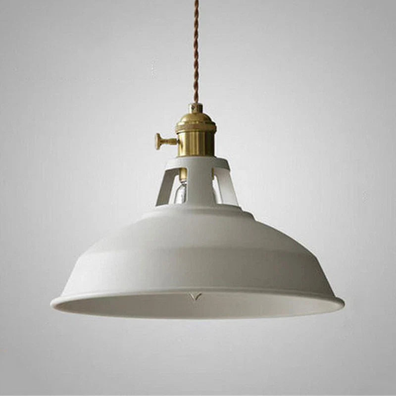 Industrial Pendant Light with Colourful Metal Shade