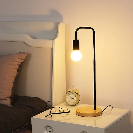 Nordic Wooden Base Table Lamp