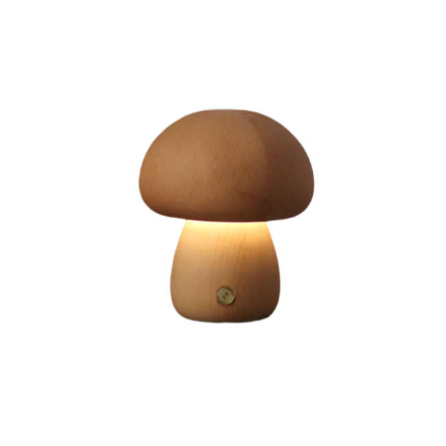 Wooden Mushroom Table Lamp