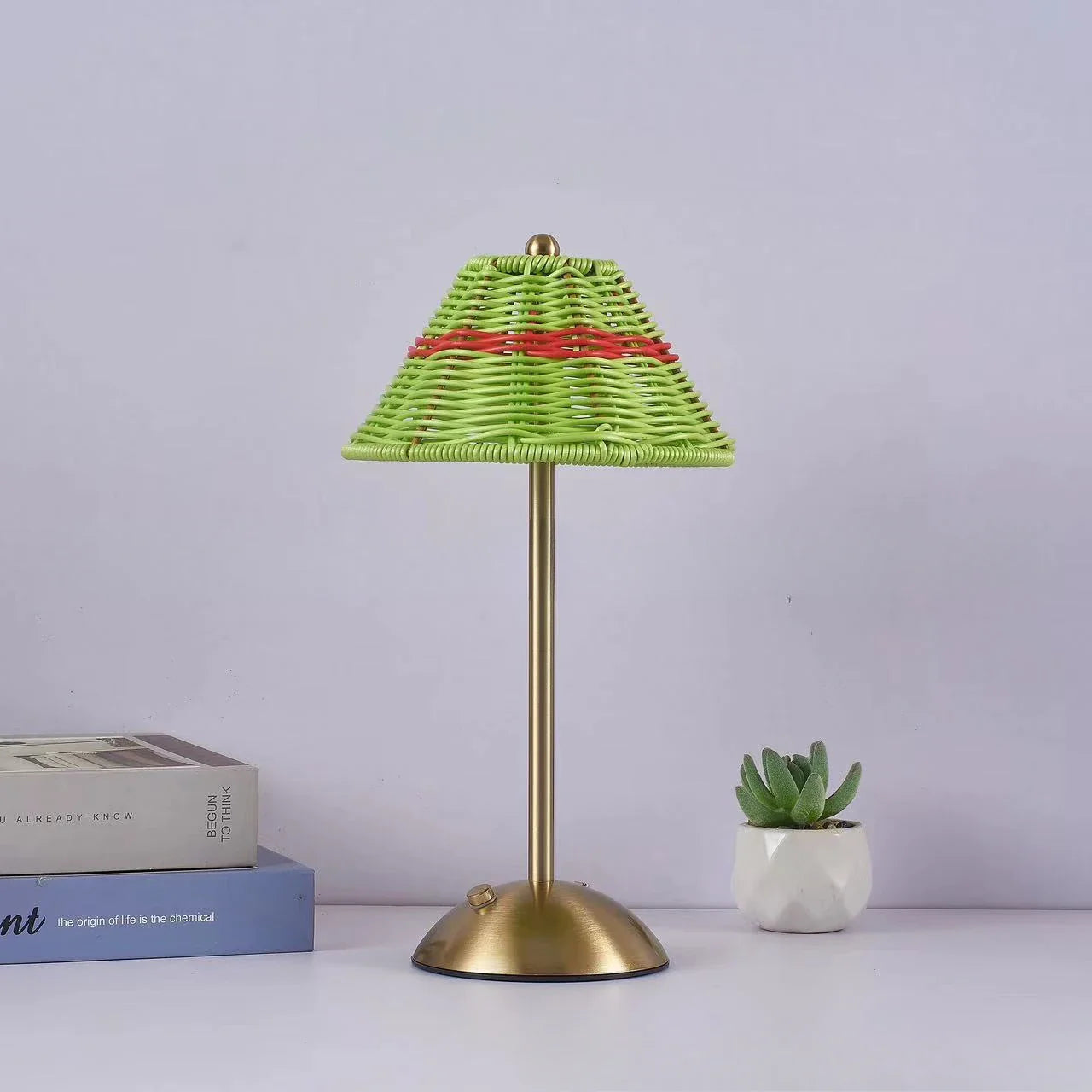 Rechargeable LED Rattan Desk Lamp