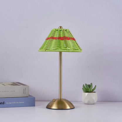 Rechargeable LED Rattan Desk Lamp
