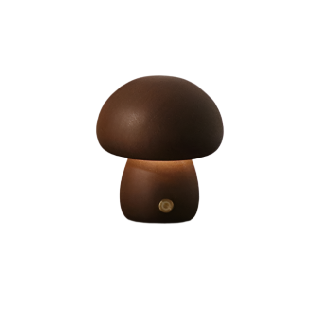 Wooden Mushroom Table Lamp