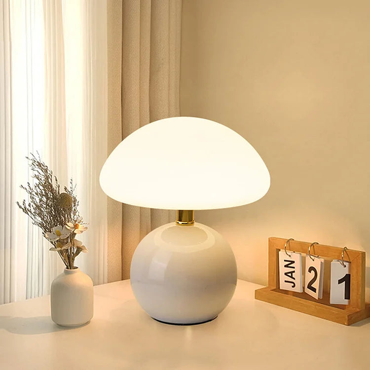 Retro Ceramic Mushroom LED Lamp