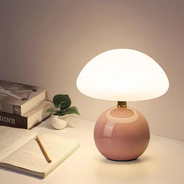 Retro Ceramic Mushroom LED Lamp