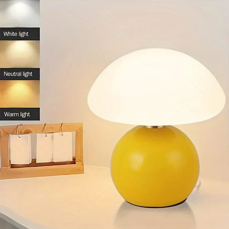 Retro Ceramic Mushroom LED Lamp