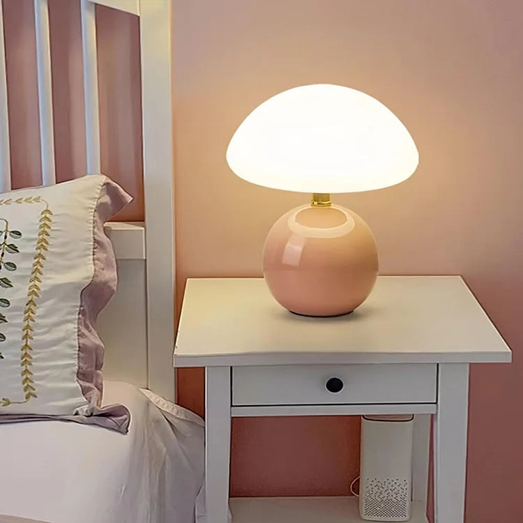 Retro Ceramic Mushroom LED Lamp
