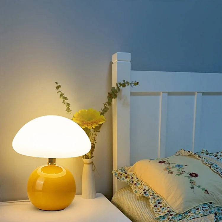 Ceramic LED Mushroom Table Lamp