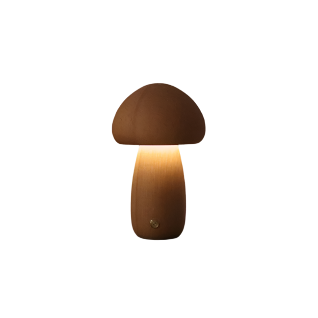Wooden Mushroom Table Lamp