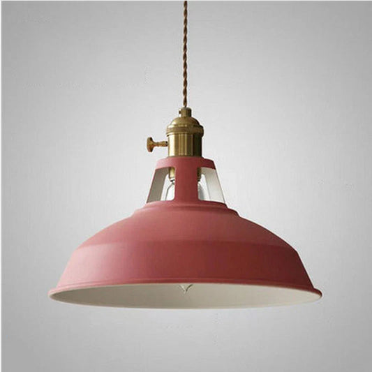 Industrial Pendant Light with Colourful Metal Shade