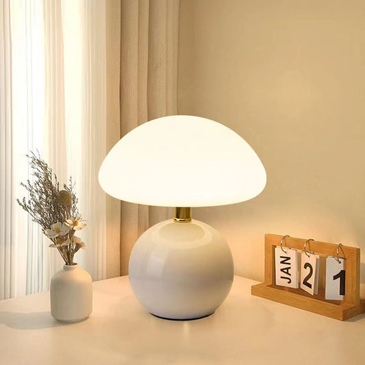 Ceramic LED Mushroom Table Lamp